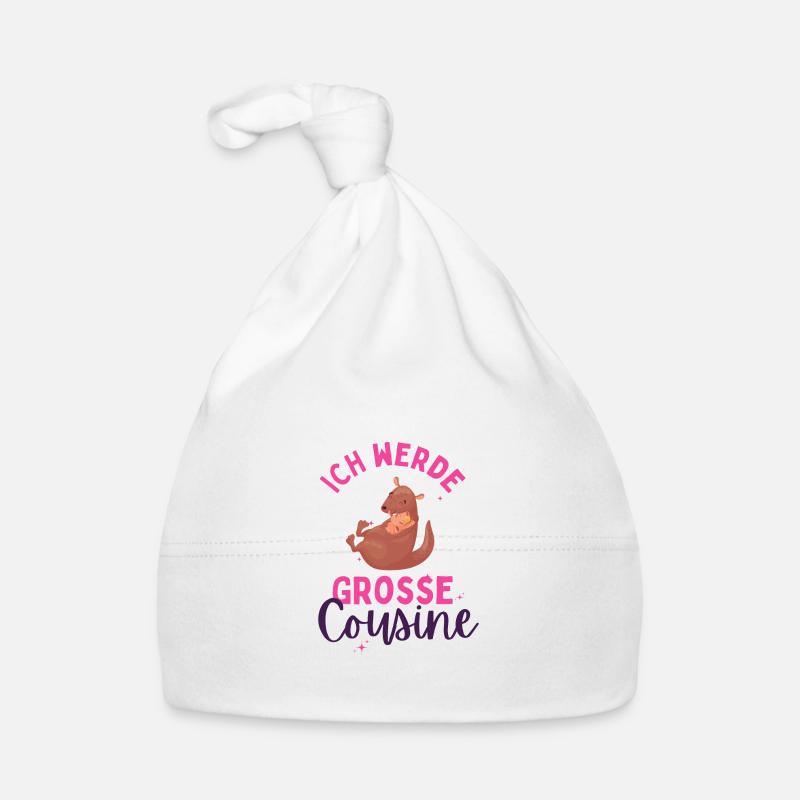 Ich werde Große Cousine 2024 Loading Känguru Baby Bio-Mütze
