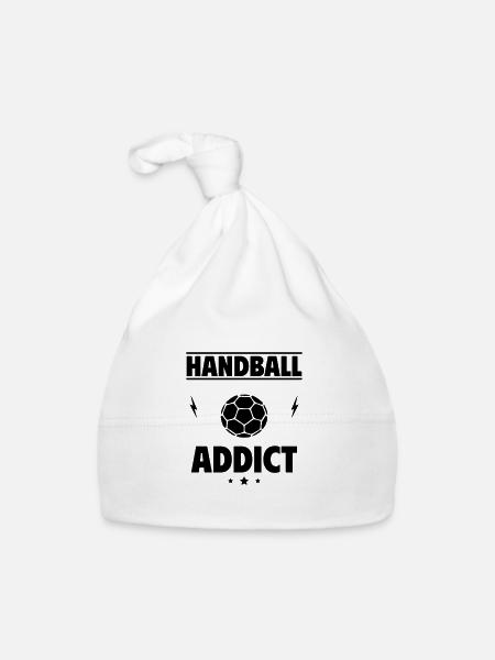 Accro au handball - Bonnet bio Bébé - blanc - Devant