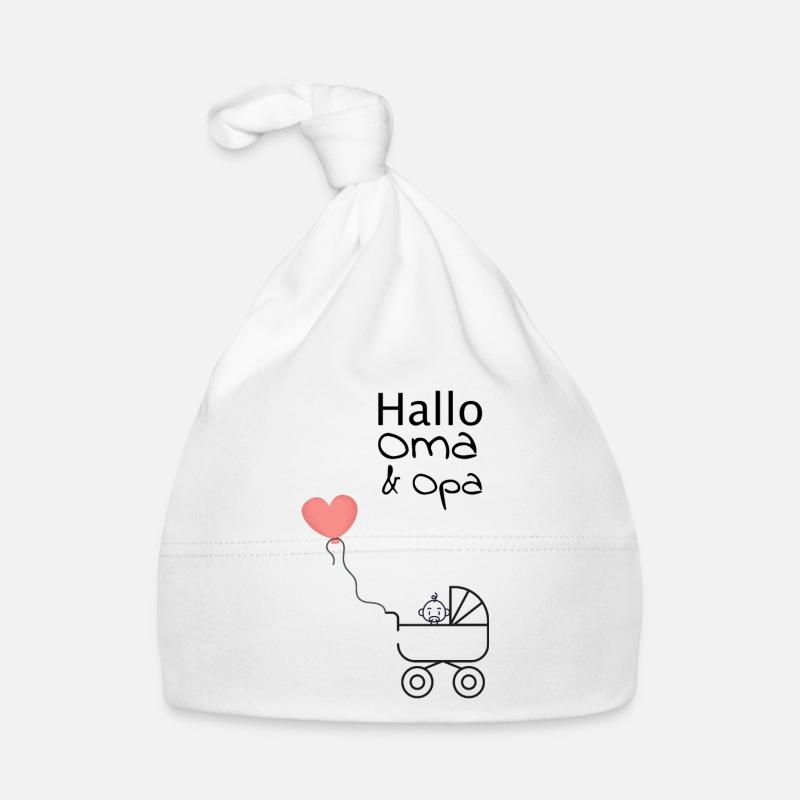 Hallo Oma & Opa Geburt Geschenk Baby Bio-Mütze