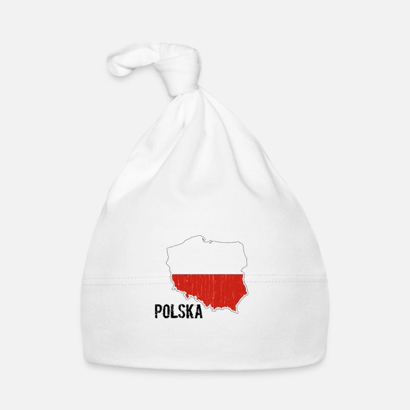 Contour du drapeau de la carte de la Pologne Bonnet bio Bébé