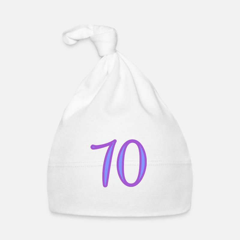 70. 70 ANS. 70e ANNIVERSAIRE. ANNIVERSAIRE 70 ANS. - Bonnet bio Bébé - blanc