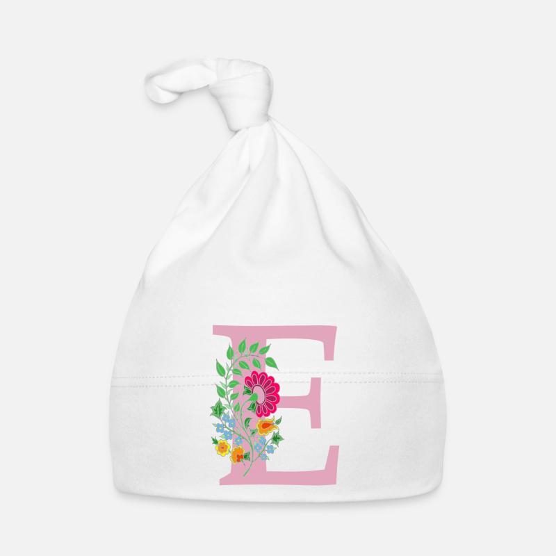 flower 12 red with e Organic Baby Cap
