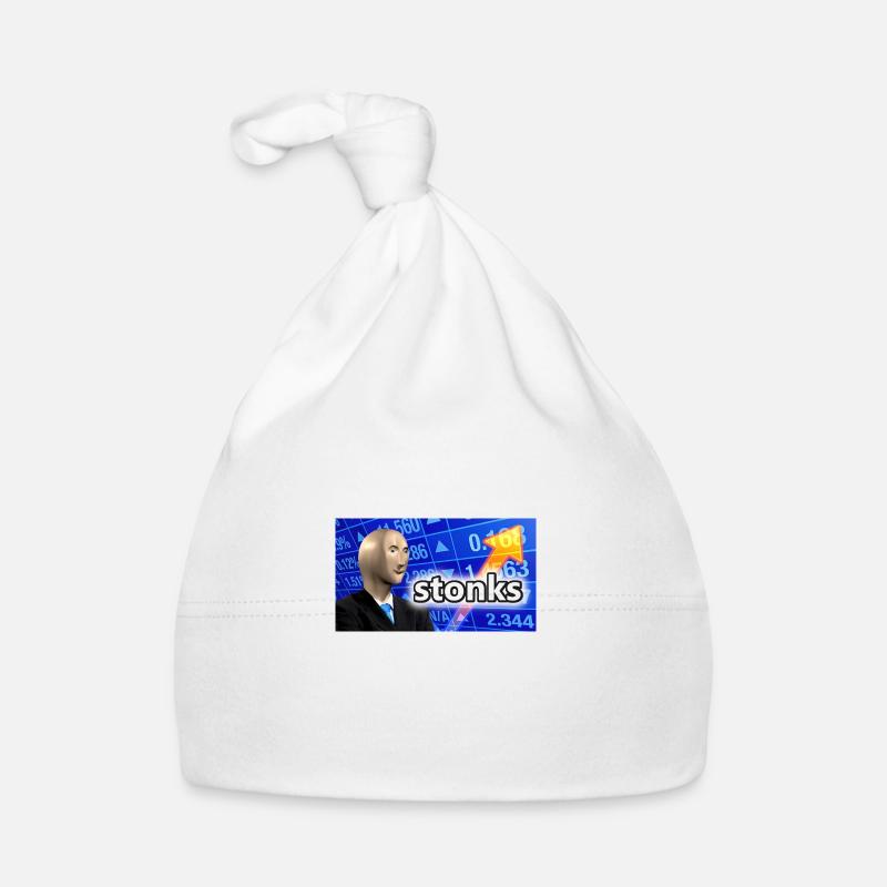 Stonks | Gift Meme Funny Friends Gift Idea Organic Baby Cap