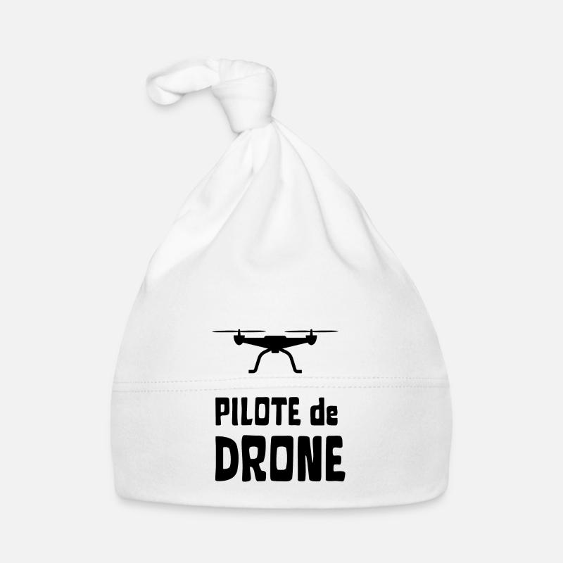 pilote de drone - Bonnet bio Bébé - blanc