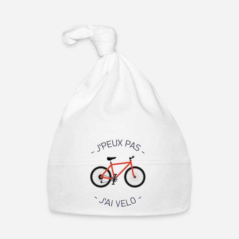 J'peux pas, j'ai vélo. - Bonnet bio Bébé - blanc