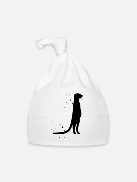 meerkat - Organic Baby Cap - white - Front