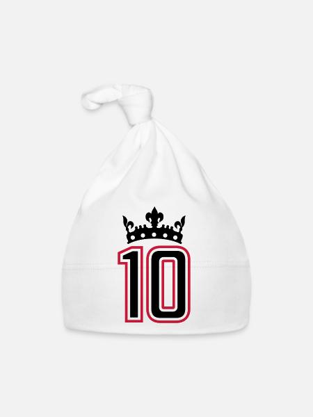 10 couronne zahl - Bonnet bio Bébé - blanc - Devant