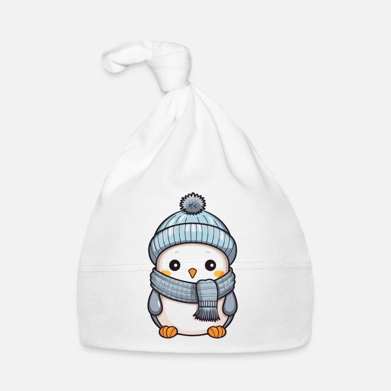 Bande dessinée d’hiver pingouin Bonnet bio Bébé