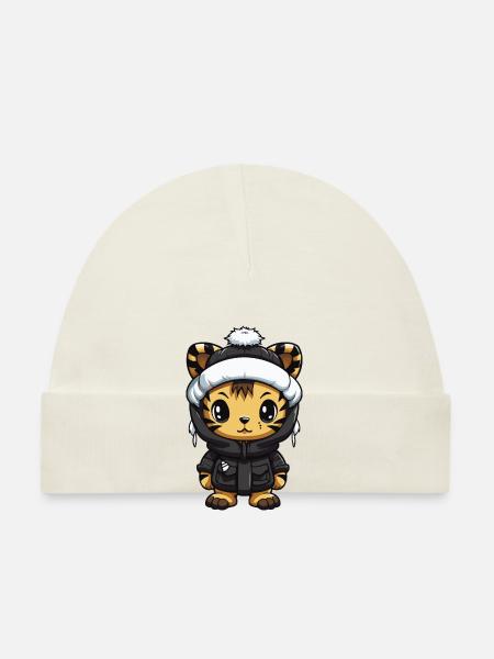 Bande dessinée Tiger Winter - Bonnet bio Bébé - blanc - Devant