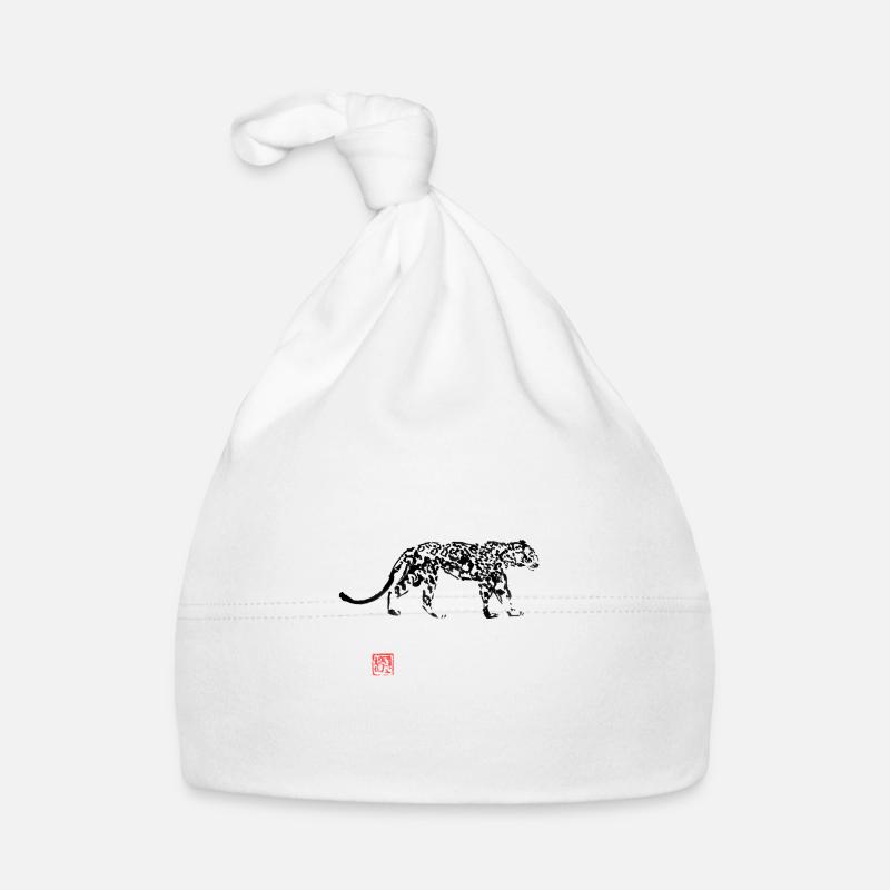 Schneeleopard - Baby Bio-Mütze - Weiß