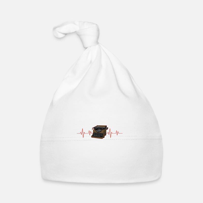 Classiques, Machine à écrire, Écriture, Roman, Livres - Bonnet bio Bébé - blanc