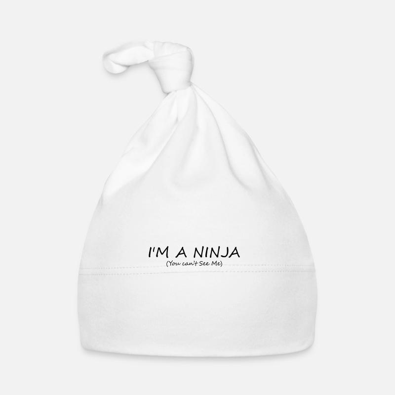 Ich bin ein Ninja (du kannst mich nicht sehen) - Baby Bio-Mütze - Weiß