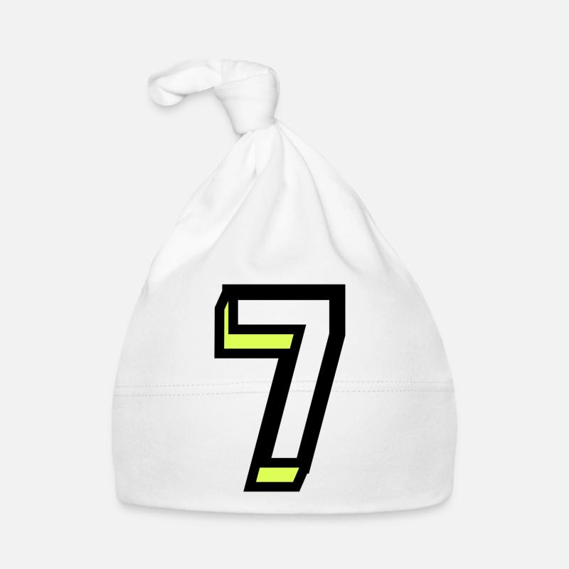 7 ANS. 7e ANNIVERSAIRE. ANNIVERSAIRE 7 ANS. 7 - Bonnet bio Bébé - blanc