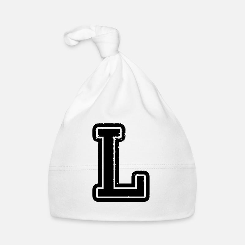 buchstabe L - Baby Bio-Mütze - Weiß