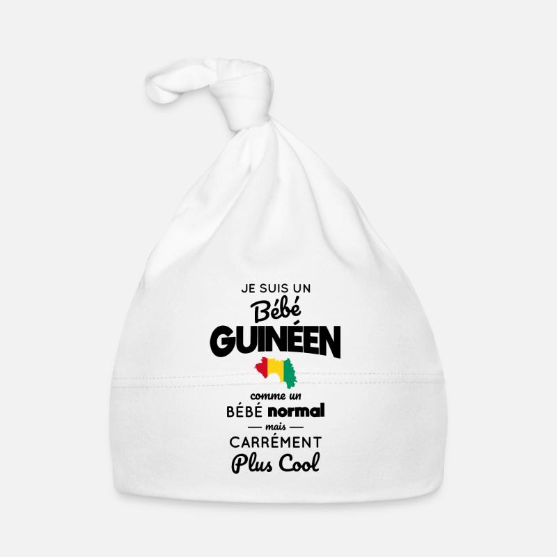 Bébé Guinéen comme un Bébé normal mais plus Cool - Bonnet bio Bébé - blanc