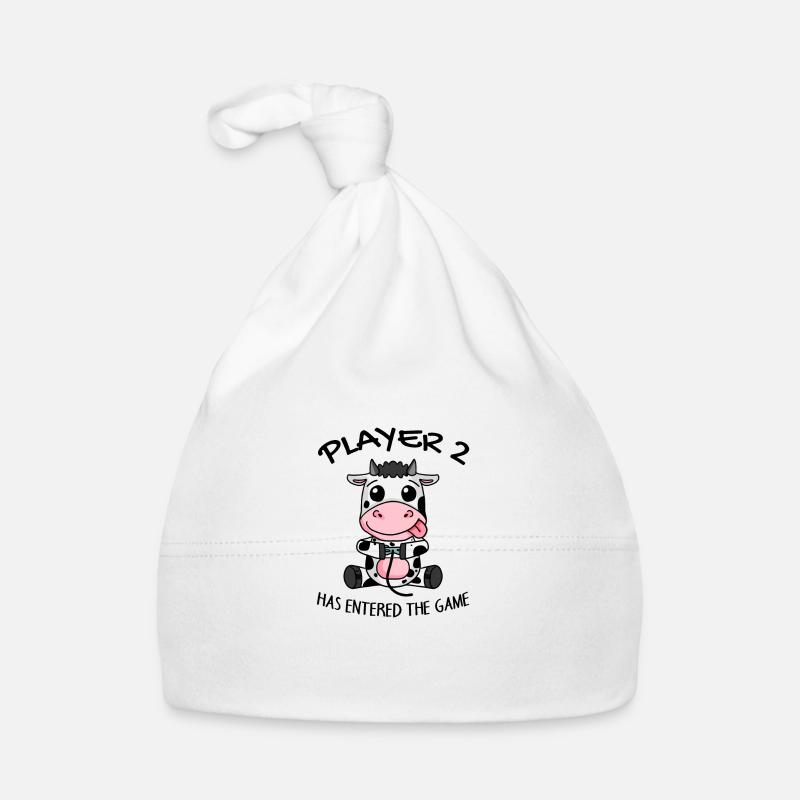 Second child player 2 baby cow pregnant gift Organic Baby Cap
