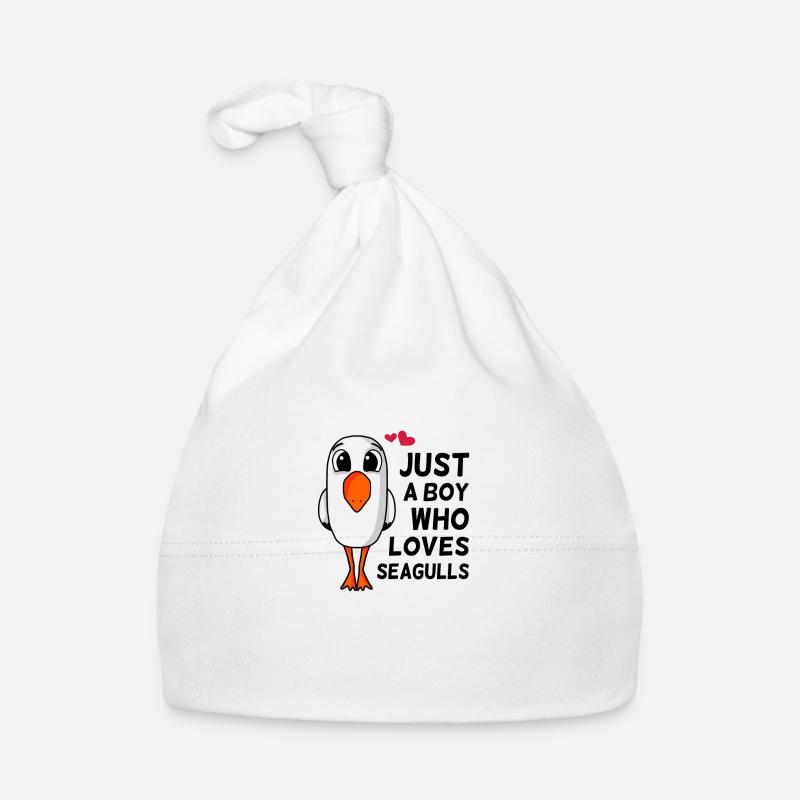 Only a boy who loves seagulls saying gift Organic Baby Cap