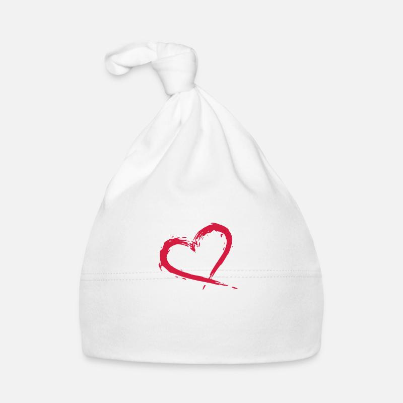 Coeur Rouge Conception Brosse Graphique Vector vectoriel Bonnet bio Bébé