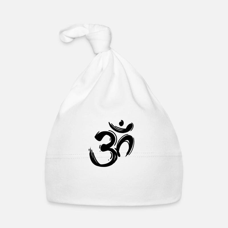 Om Zeichen schwarz Baby Bio-Mütze