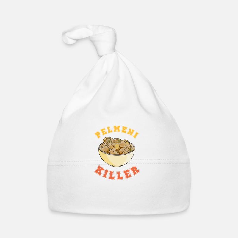 Pelmeni tueur Russianlife Russie URSS Cuisine - Bonnet bio Bébé - blanc