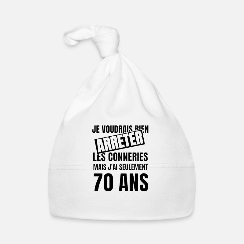 70 ans - Bonnet bio Bébé - blanc