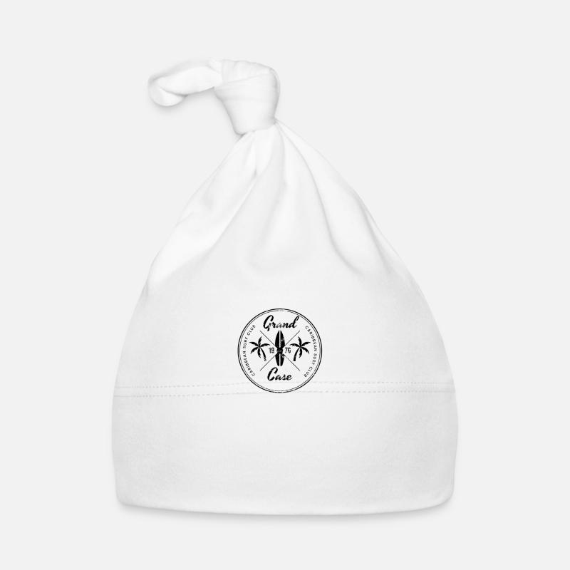 Retro Grand Case Saint Martin Beach Surfing Fan Organic Baby Cap