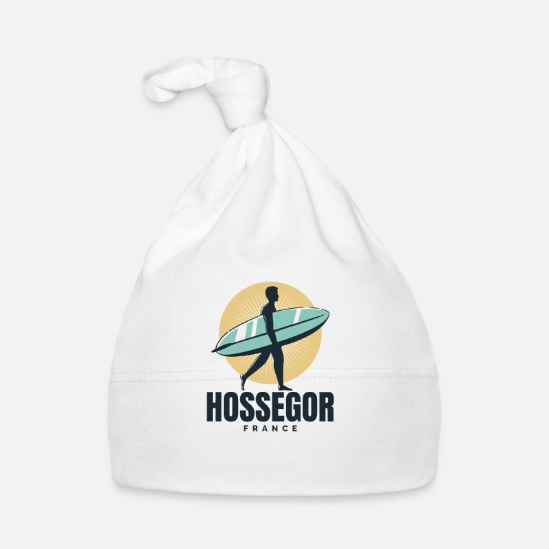 Hossegor France Pays Basque Surf - Bonnet bio Bébé - blanc