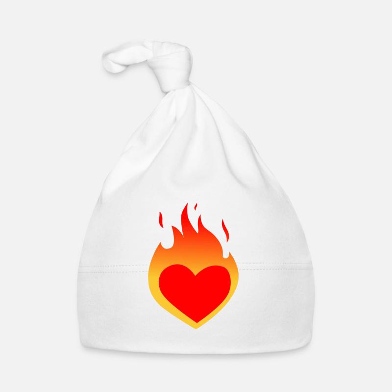 Cœur brûlant - Bonnet bio Bébé - blanc
