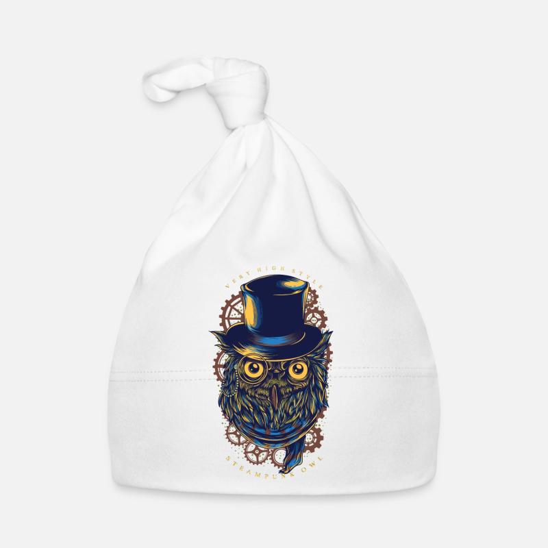 Owl - Steampunk Owl Organic Baby Cap