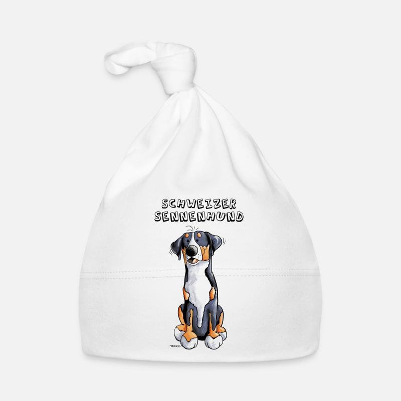 Schweizer Sennenhund - Baby Bio-Mütze - Weiß