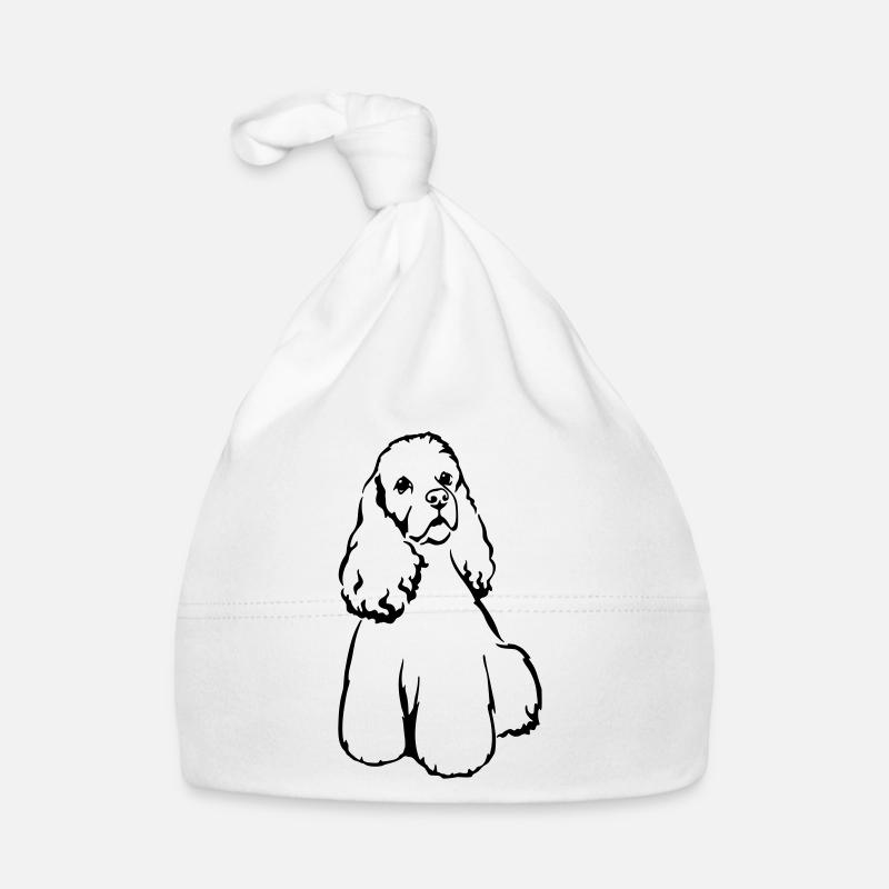 American Cocker Spaniel - Baby Bio-Mütze - Weiß