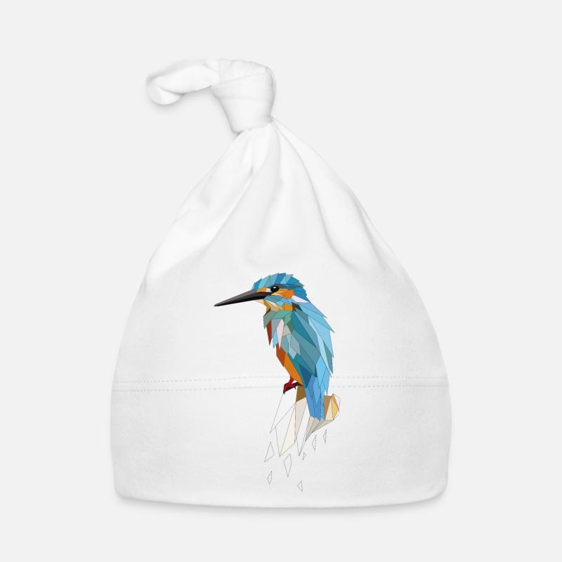 Eisvogel Polygon - Baby Bio-Mütze - Weiß