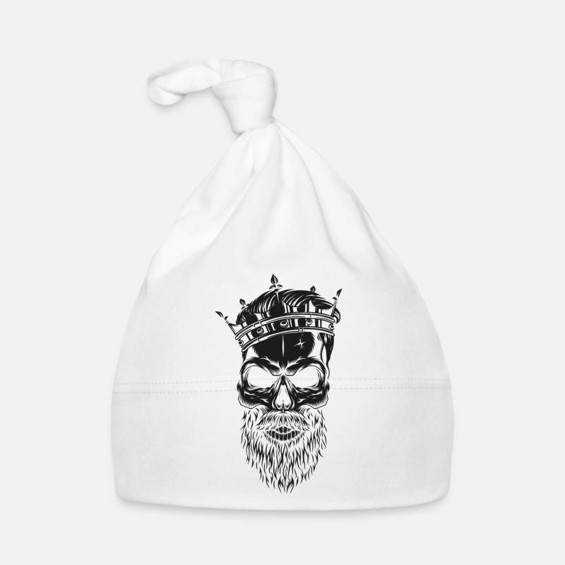 Tête de roi (mobile de partenaire) - Bonnet bio Bébé - blanc
