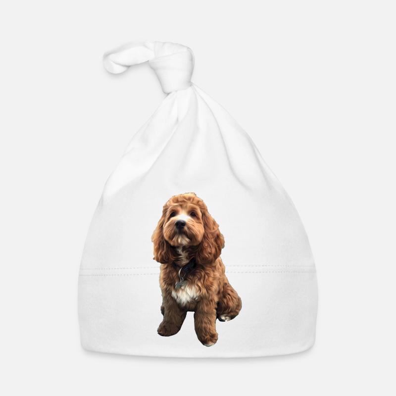 Cute Cavapoo dog puppy Organic Baby Cap