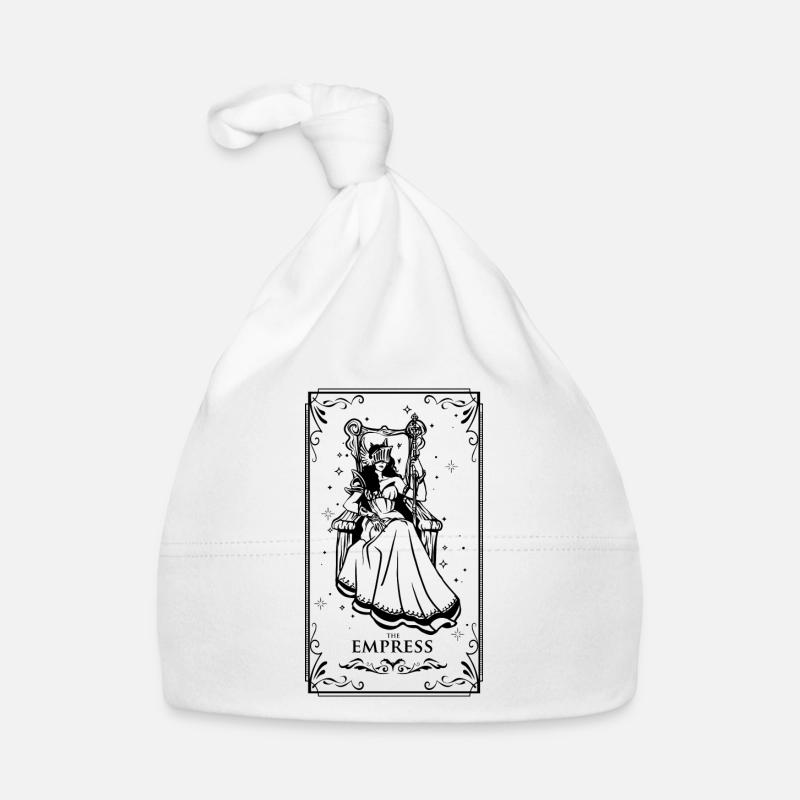 Carte tarot L'EMPRESSE - Bonnet bio Bébé - blanc