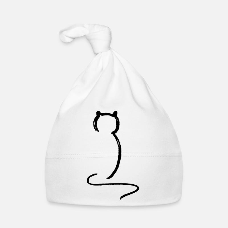 Katze - Baby Bio-Mütze - Weiß