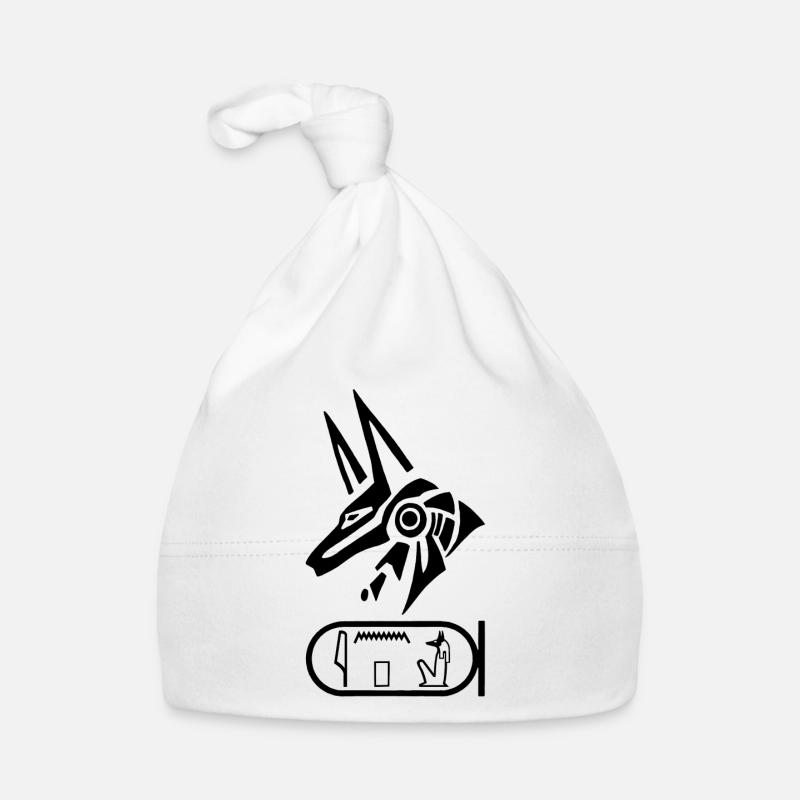 Dieu Anubis (noir) - Bonnet bio Bébé - blanc