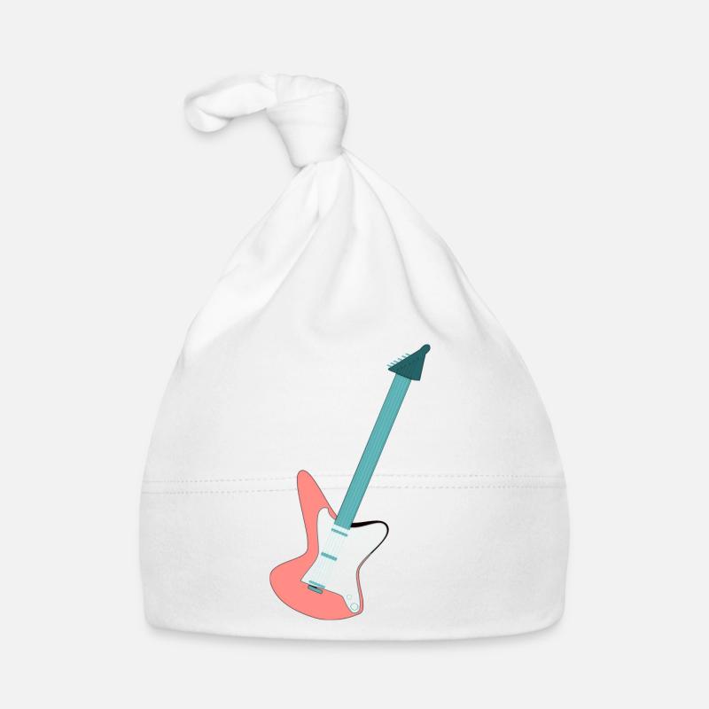 Guitare électrique - Bonnet bio Bébé - blanc
