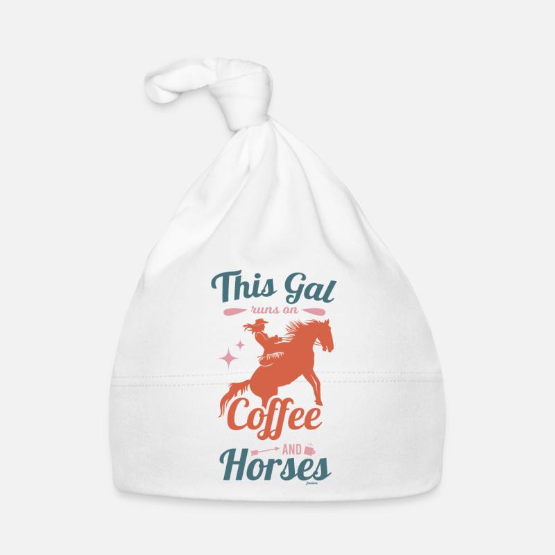 Dieses Mädchen liebt Kaffee und Pferde Muttertag Baby Bio-Mütze