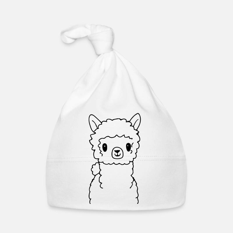 Bébé Lama Bébé Alpaga Drôle - Bonnet bio Bébé - blanc