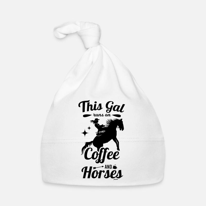 Mädchen reiten Kaffee Pferd Mutter Geschenk Baby Bio-Mütze