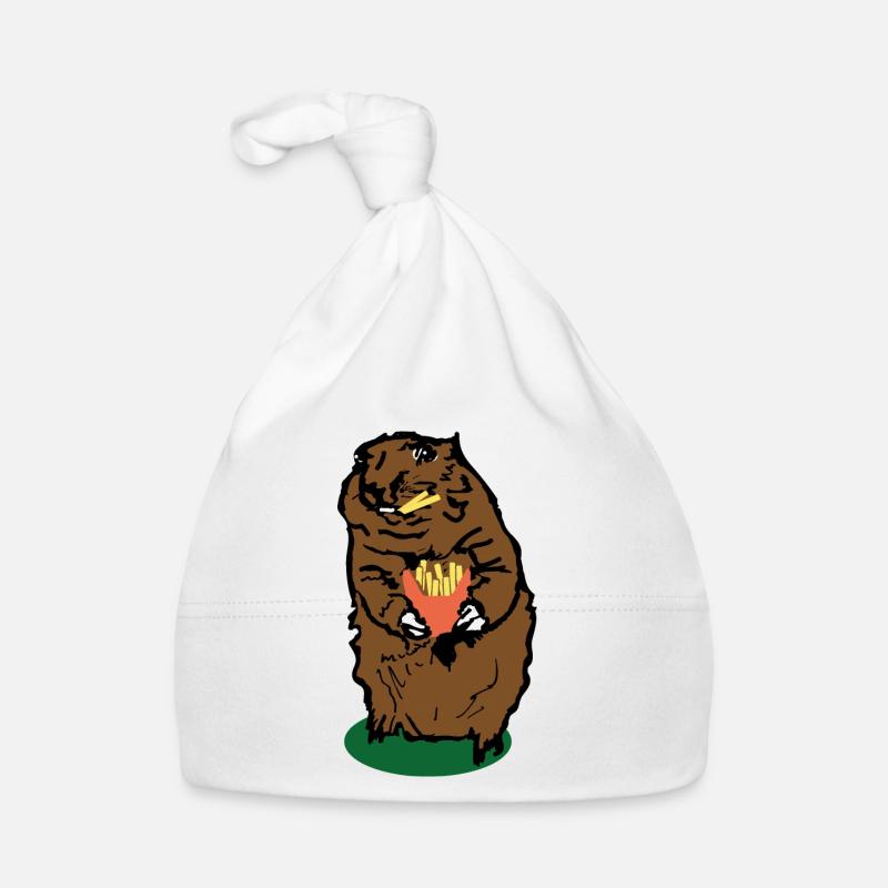 Marmotte avec frites Bonnet bio Bébé