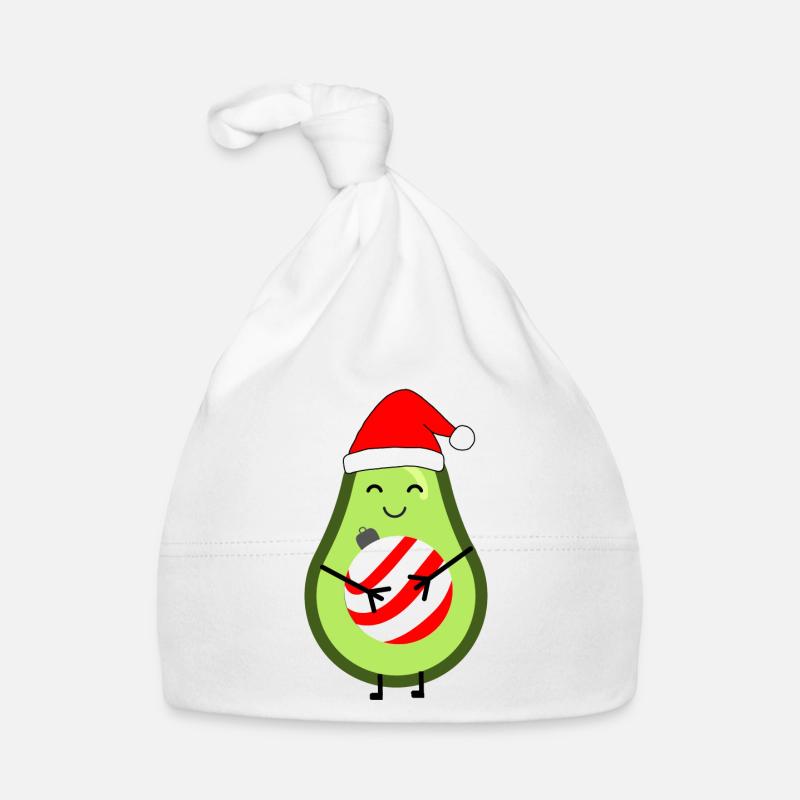 Liebevolle Avocado mit Weihnachtskugel Baby Bio-Mütze