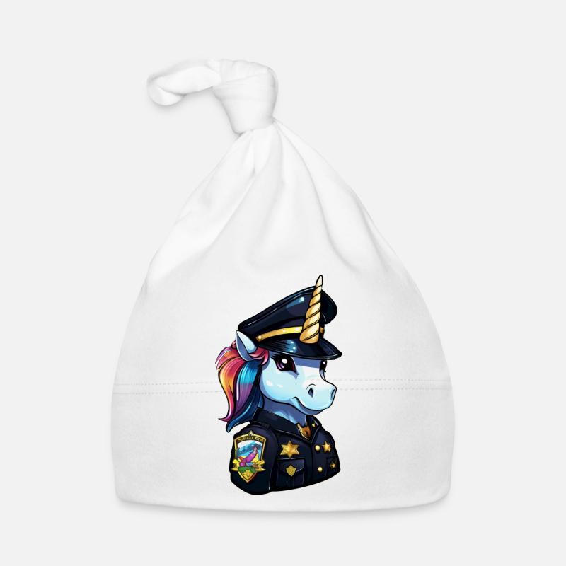 Einhorn Polizei Baby Bio-Mütze