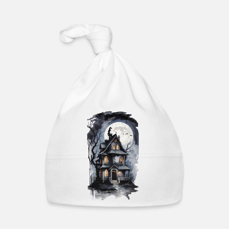 Maison de sorcière automne Halloween maison hantée Design Bonnet bio Bébé
