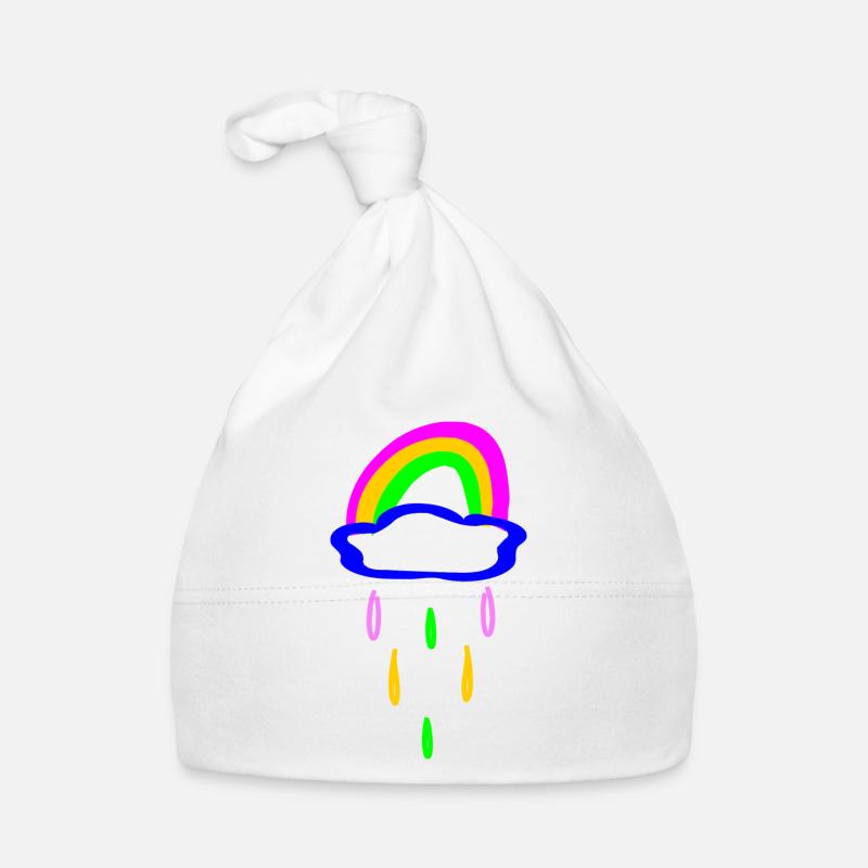 Rainbow and rain Organic Baby Cap