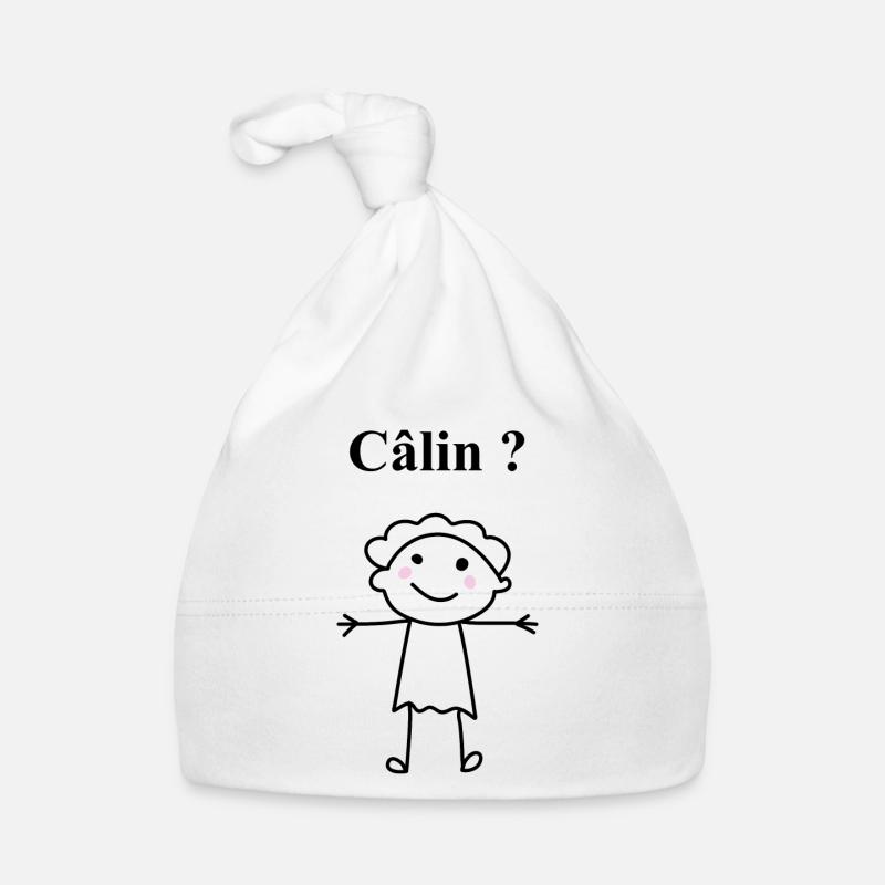 Fais moi un câlin - Bonnet bio Bébé - blanc