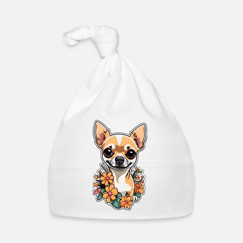 Chihuahua - Bonnet bio Bébé - blanc