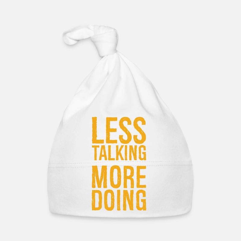 less talking more doing funny Organic Baby Cap