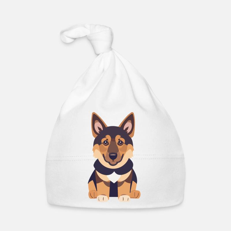Schäferhund Welpe Sitzend Baby Bio-Mütze